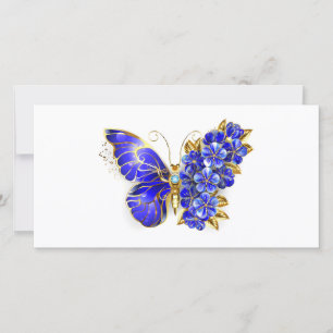 Blauer Schmetterling Saphir Feiertagskarte