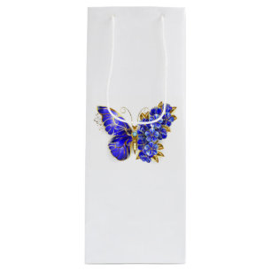 Blauer Schmetterling Saphir Geschenktüte Für Weinflaschen