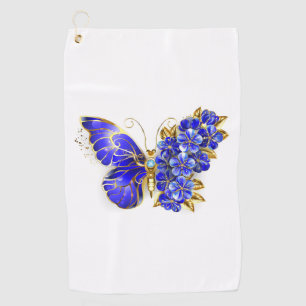 Blauer Schmetterling Saphir Golfhandtuch