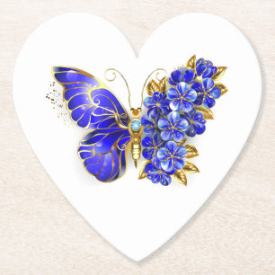 Blauer Schmetterling Saphir Untersetzer