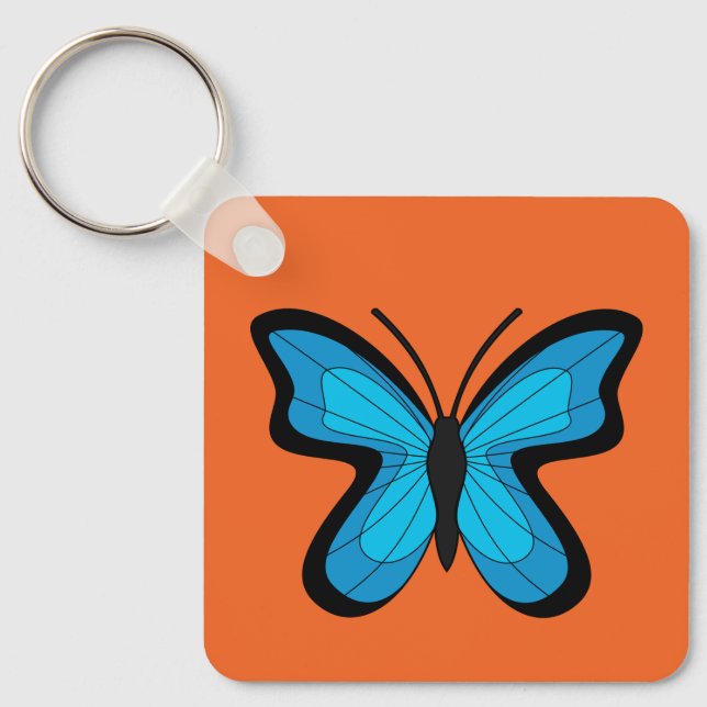Blauer Schmetterling Schlüsselanhänger (Vorderseite)