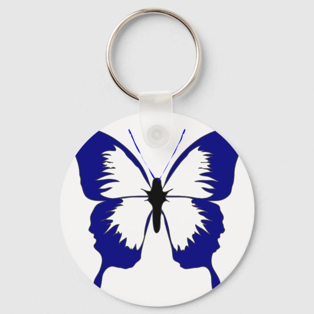 Blauer Schmetterling Schlüsselanhänger (Vorderseite)