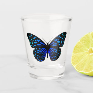 Blauer Schmetterling Schnapsglas