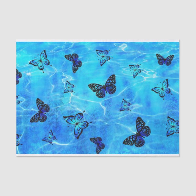 Blauer Schmetterling Seidenpapier (Vorderseite)