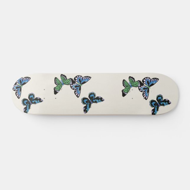 Blauer Schmetterling Skateboard (Horizontal)