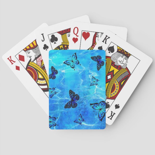 Blauer Schmetterling Spielkarten (Rückseite)