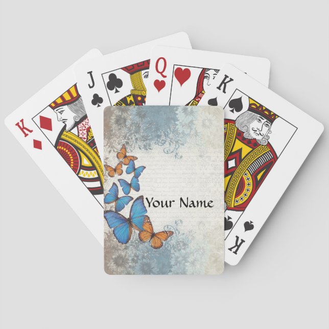 Blauer Schmetterling Spielkarten (Rückseite)
