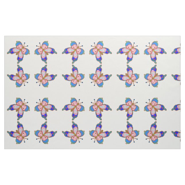 Blauer Schmetterling Stoff (Fat Quarter (45,7 x 55,9 cm))