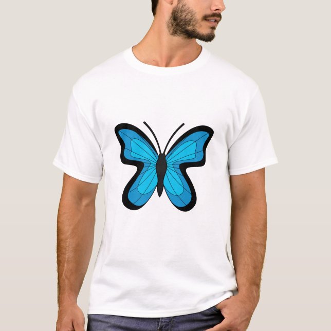 Blauer Schmetterling T-Shirt (Vorderseite)