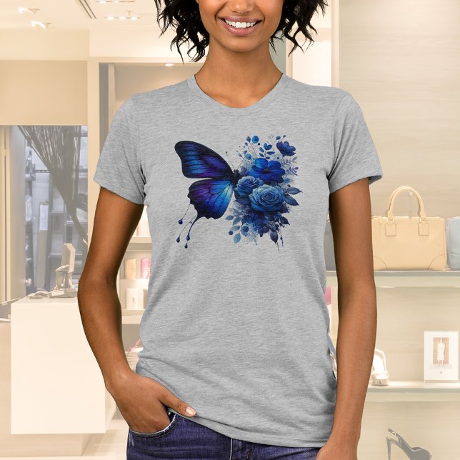 Blauer Schmetterling T-Shirt (Von Creator hochgeladen)