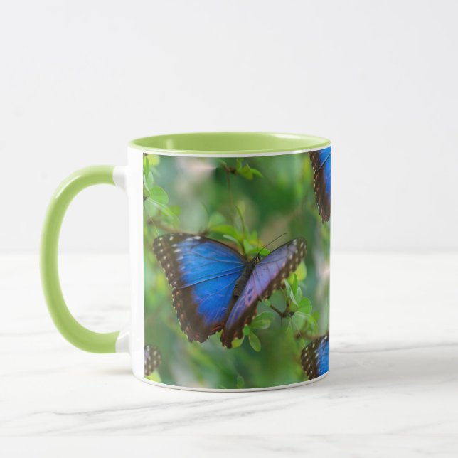 Blauer Schmetterling Tasse (Links)