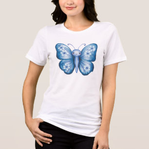 Blauer Schmetterling Tri-Blend Shirt