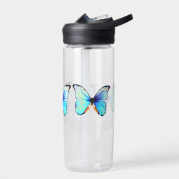 Blauer Schmetterling Trinkflasche