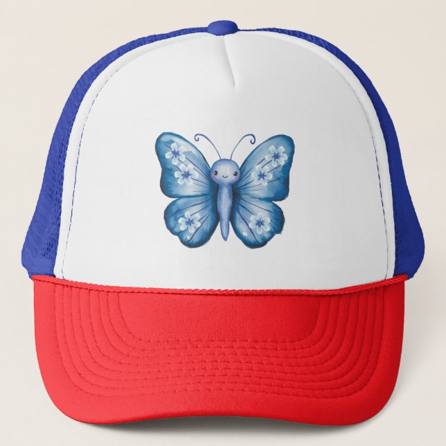 Blauer Schmetterling Truckerkappe (Vorderseite)