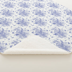 Blauer Schmetterling und Delphinium Toile Sherpadecke