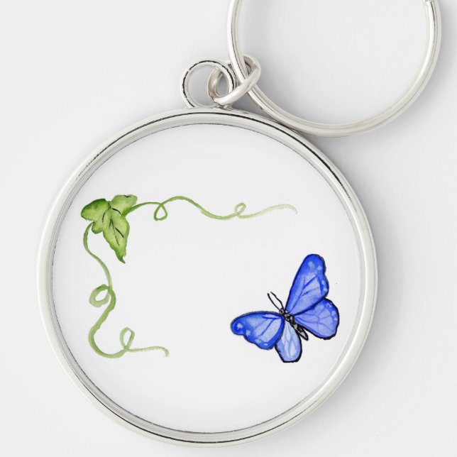 Blauer Schmetterling und grüner Schlüsselanhänger  (Vorne)