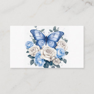 Blauer Schmetterling und Rose Visitenkarte