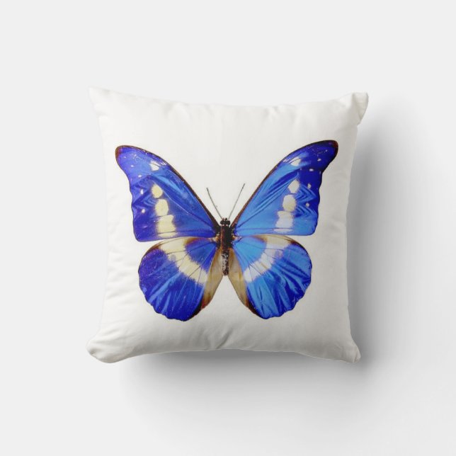 Blauer Schmetterling - Wurfs-Kissen Kissen (Vorderseite)
