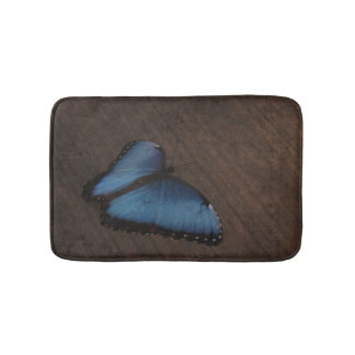 Blauer Schmetterlings-kundenspezifische Bad-Matte Badematte