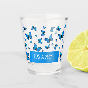 Blauer Schmetterlingsglas Schnapsglas
