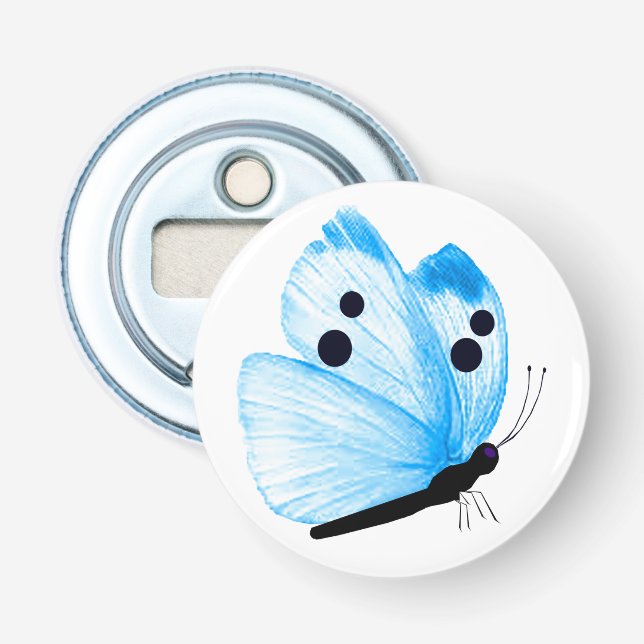 Blauer Schmetterlingskopf Flaschenöffner (Vorderseite)