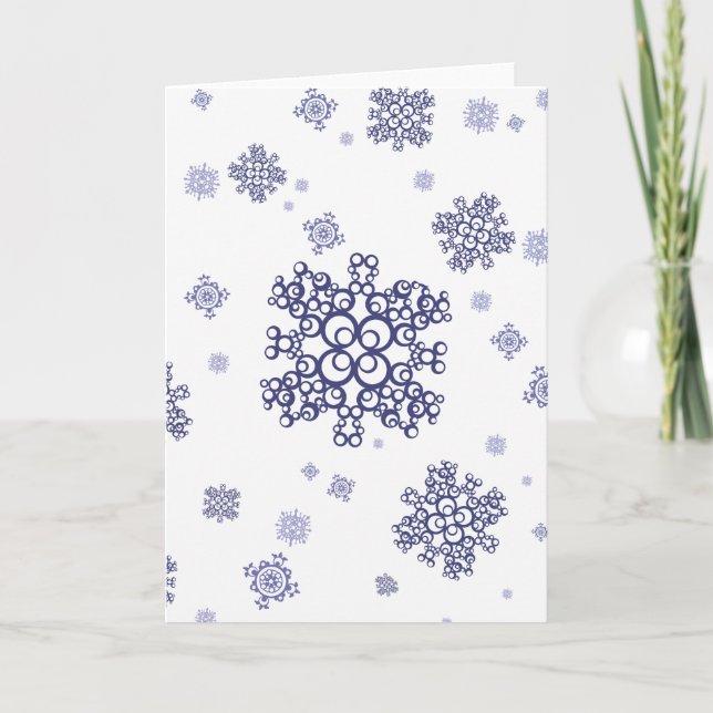 Blauer Schnee Feiertagskarte (Vorderseite)