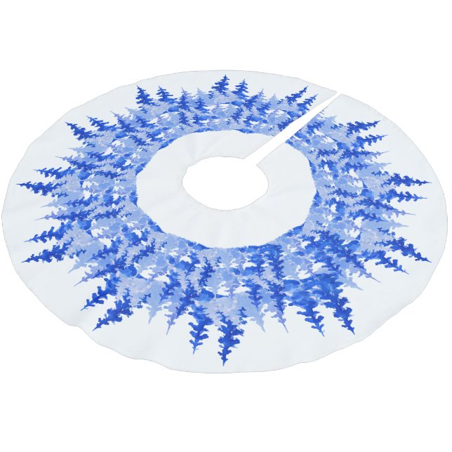 Blauer Schnee Frohe Weihnachten Weihnachten Weihna Polyester Weihnachtsbaumdecke (Schrägansicht)