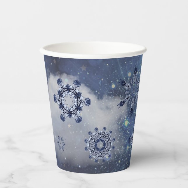 Blauer Schnee Pappbecher (Vorderseite)
