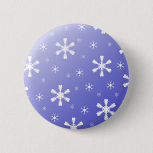 Blauer Schneeflocke-Knopf Button