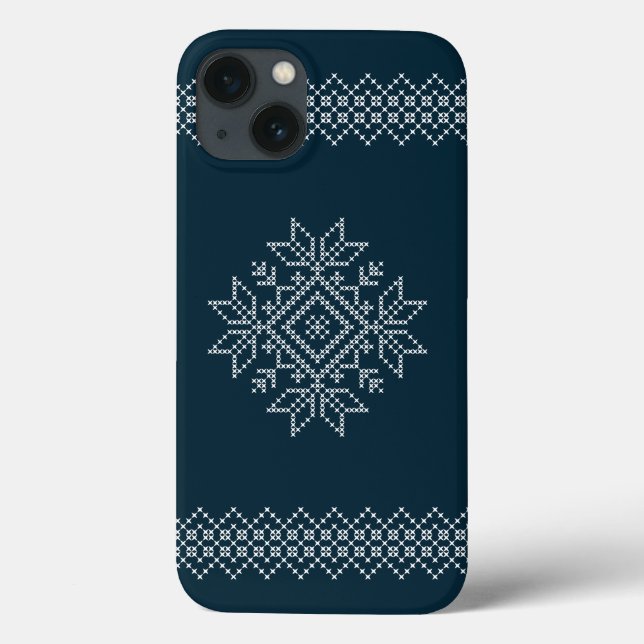 Blauer Schneeflocken in der Weihnachtszeit Case-Mate iPhone Hülle (Rückseite)