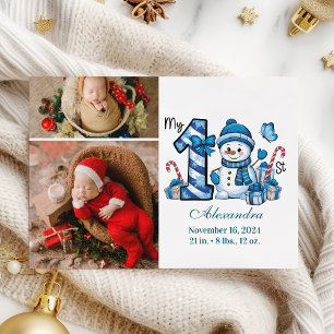 Blauer Schneemann 2 Foto Erstes Weihnachten