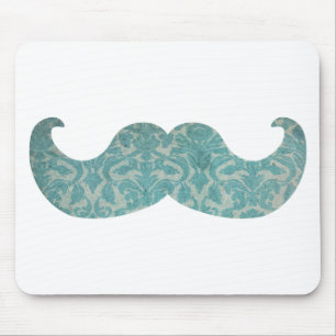 Blauer Schnurrbart - Vintager Damast Mousepad