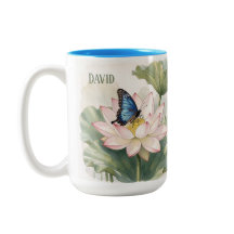 Blauer Schwalbenschwanz Schmetterling Mit Lotusblu