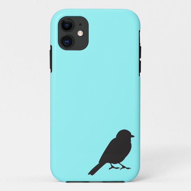 Blauer Schwalbenvogel Spatzen-Silhouette Chic Case-Mate iPhone Hülle (Rückseite)