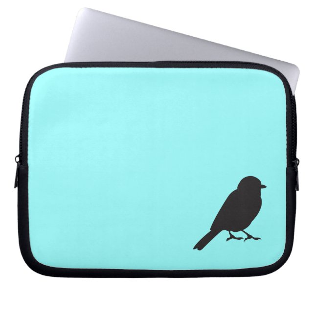 Blauer Schwalbenvogel Spatzen-Silhouette Chic Laptopschutzhülle (Vorderseite)