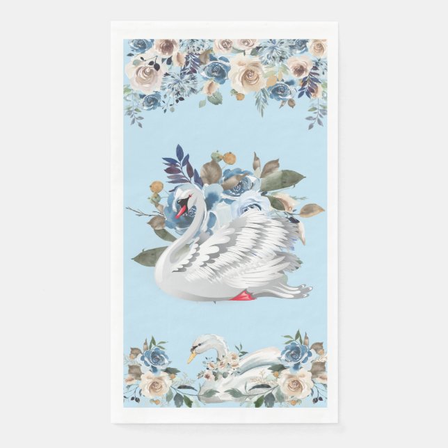 Blauer Schwan Papier Serviette (Vorderseite)