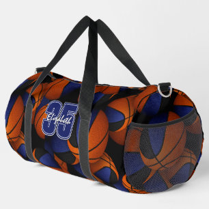 Blauer schwarzer Basketball-Teamname Duffle Bag