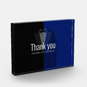 Blauer/schwarzer Tuxedo-Druck-Bachelor-Partei bevo Fotoblock