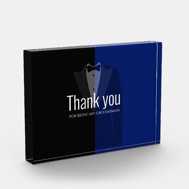 Blauer/schwarzer Tuxedo-Druck-Bachelor-Partei bevo Fotoblock (Links)