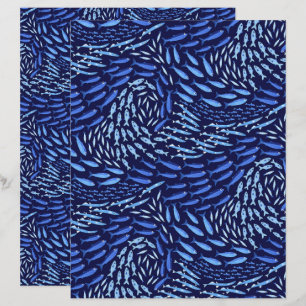 Blauer schwimmender Ozeanfisch - dunkles Scrapbook
