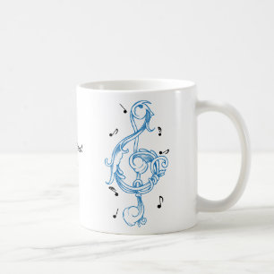 Blauer Scrollwork-Sol-Tastenkombination Kaffeetasse