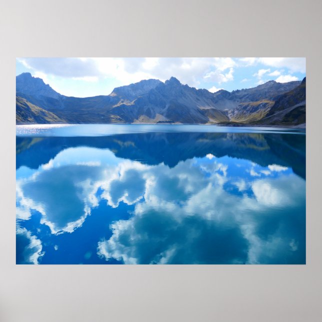 Blauer See, Nebellandschaft Poster (Vorne)