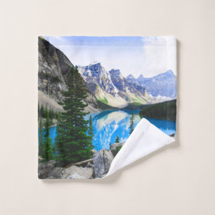 Blauer See Rocky Mountain Pinienwald Waschlappen