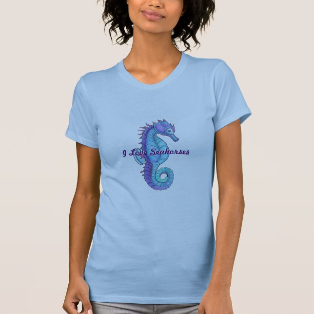 Blauer Seepferd-T - Shirt (Vorderseite)