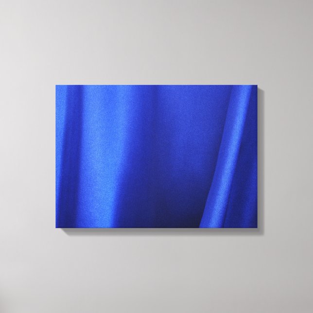Blauer Seidenstoff Abstrakt Leinwanddruck (Vorderseite)