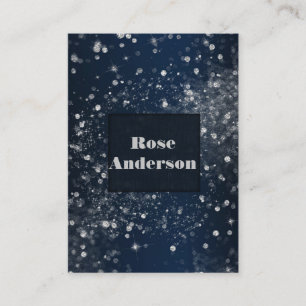 Blauer Silberglanz Funkellichter Glam Sparkle Glit Visitenkarte