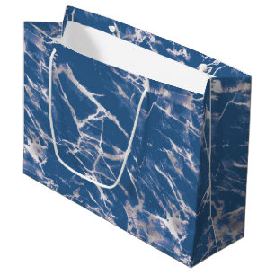 Blauer Silbermarmor Große Geschenktüte