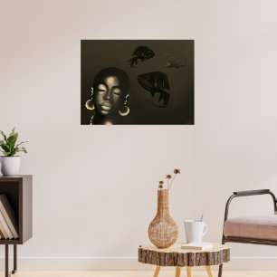 Blauer Sirenen-Kunstposter Poster