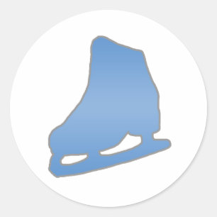 Blauer Skate Runder Aufkleber