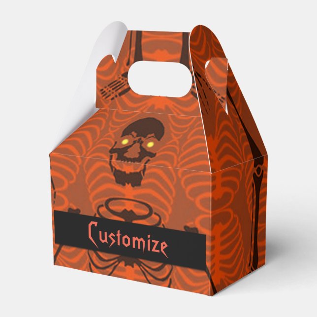 Blauer Skelettboden, Halloween Gefälligkeitsbox Geschenkschachtel (Vorderseite)